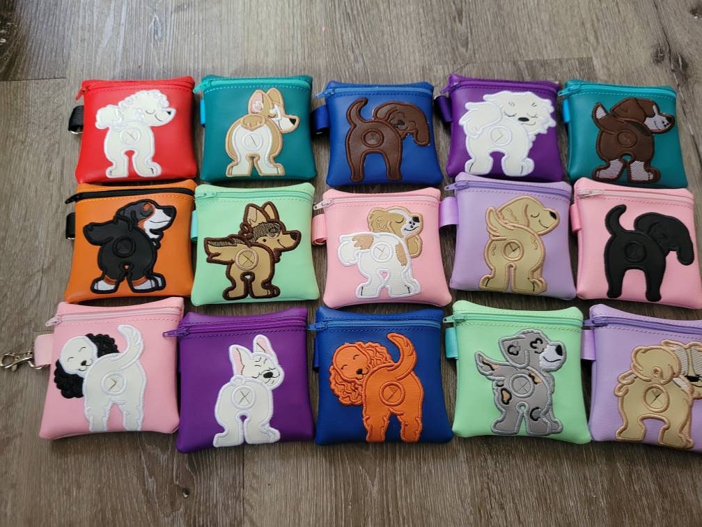 Aussie Doodle Poop Bag Pouch - gift for dog lover - Zippered poop bag holder- Gift for Dog Walker - veterinarian - dog groomer