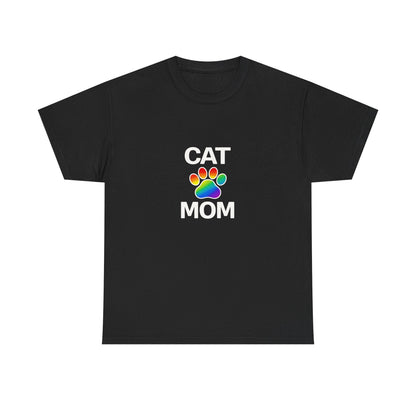 Pride Cat Mom Heavy Duty Unisex Tee Sizes Small - 5XL (11 colors)