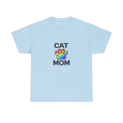 Pride Cat Mom Heavy Duty Unisex Tee Sizes Small - 5XL (11 colors)