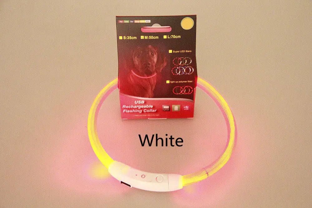 USB Rechargeable Pet Flashing Safety Collar for Night Walks