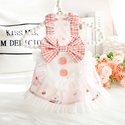 Small Plaid Dog Dress - Two-Piece Style
