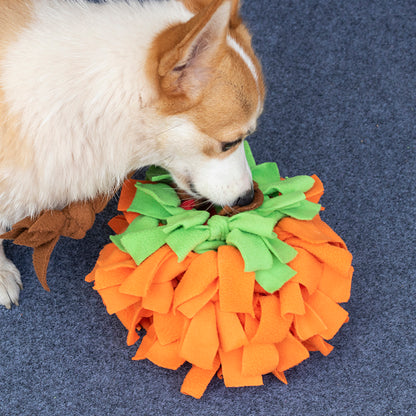 Pumpkin Snuffle Ball - Fleece Puzzle Toy for Dogs