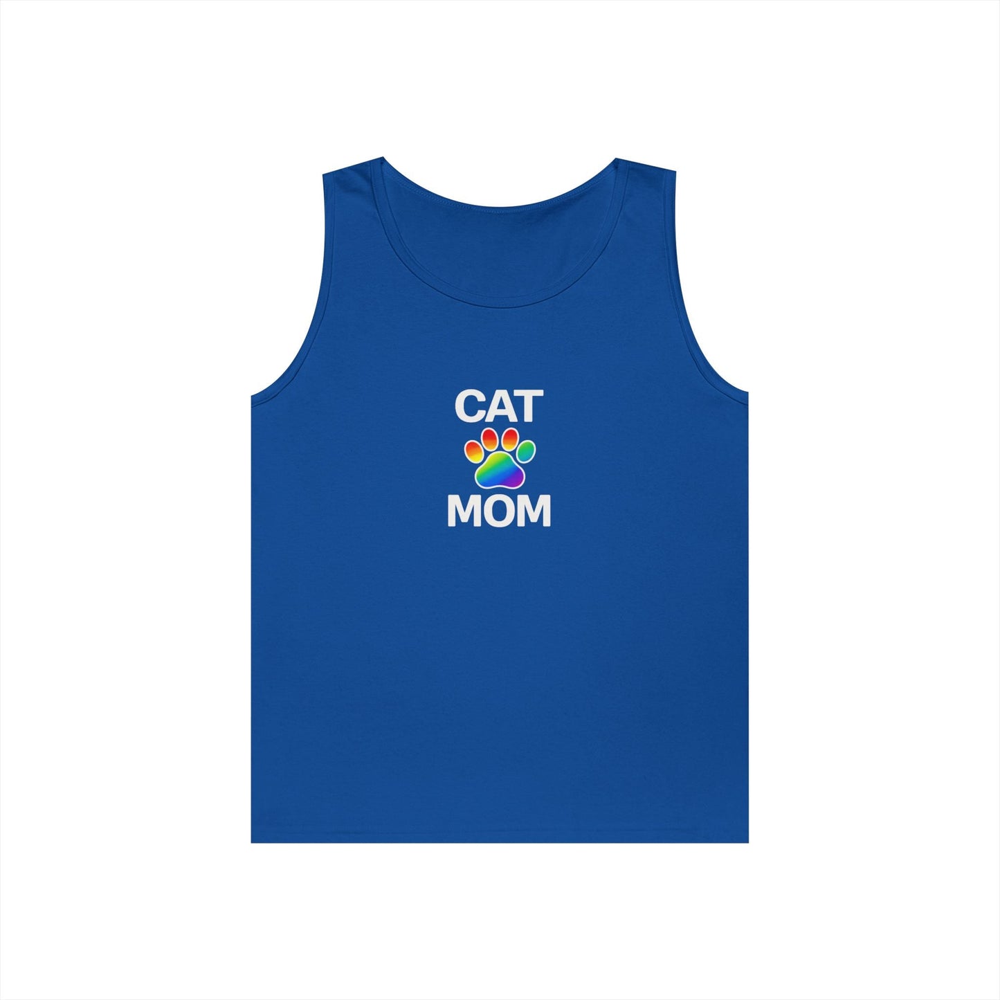 Pride Cat Mom Unisex Heavy Cotton Tank Top (8 Colors)