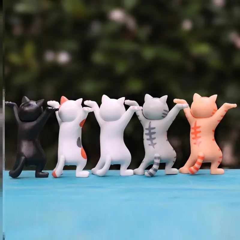 Handmade Dancing Cat Models - Set of 5