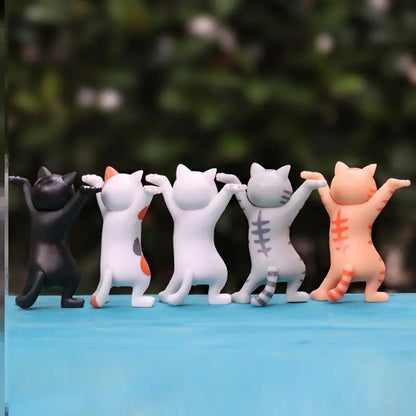 Handmade Dancing Cat Models - Set of 5