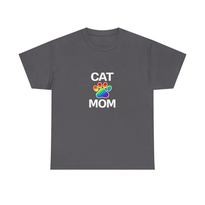 Pride Cat Mom Heavy Duty Unisex Tee Sizes Small - 5XL (11 colors)