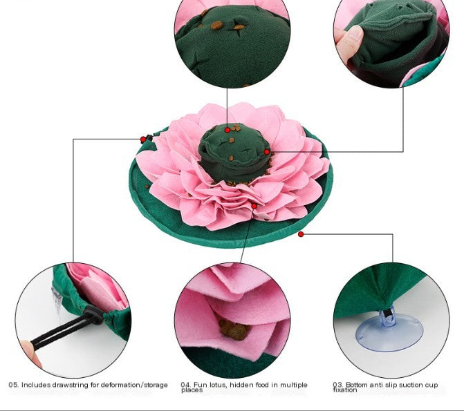 Pet Lotus Snuffle Sniffing Mat for Slow Feeding Training Toy