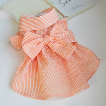 Dog Bowknot Dress for Spring and Summer Wear