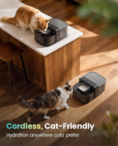 Cat Water Fountain Wireless Filterless 3.5L Stainless Steel Smart Quiet