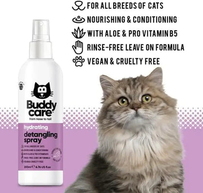 Cat Detangling Spray Matted Fur Remover Leave In Aloe B5 Smooth Coat Care