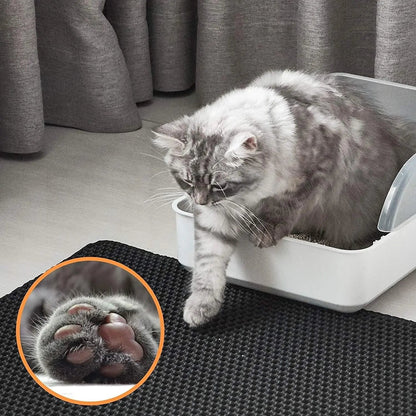 Cat Litter Mat –Waterproof & Urine Proof, Scatter Control, Easy Clean, Washable, BPA-Free