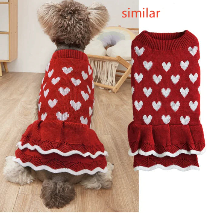 Heart Sweater for all size dogs and cats