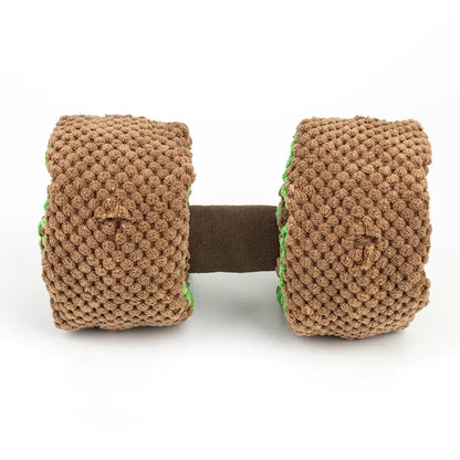 Interactive Snuffle Puzzle Plush Dumbbell Dog Toy