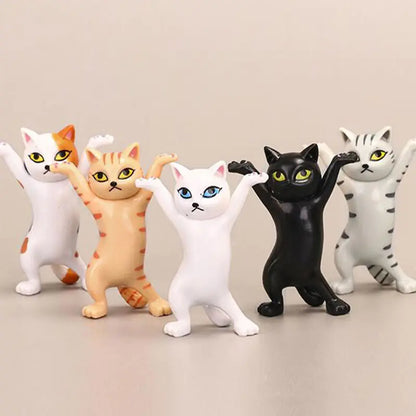 Handmade Dancing Cat Models - Set of 5