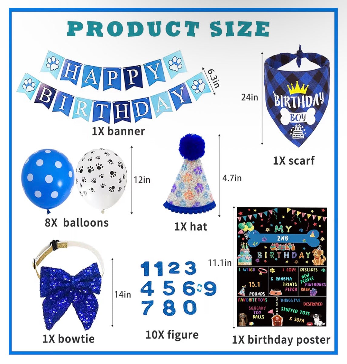 Birthday banner and bandana set!