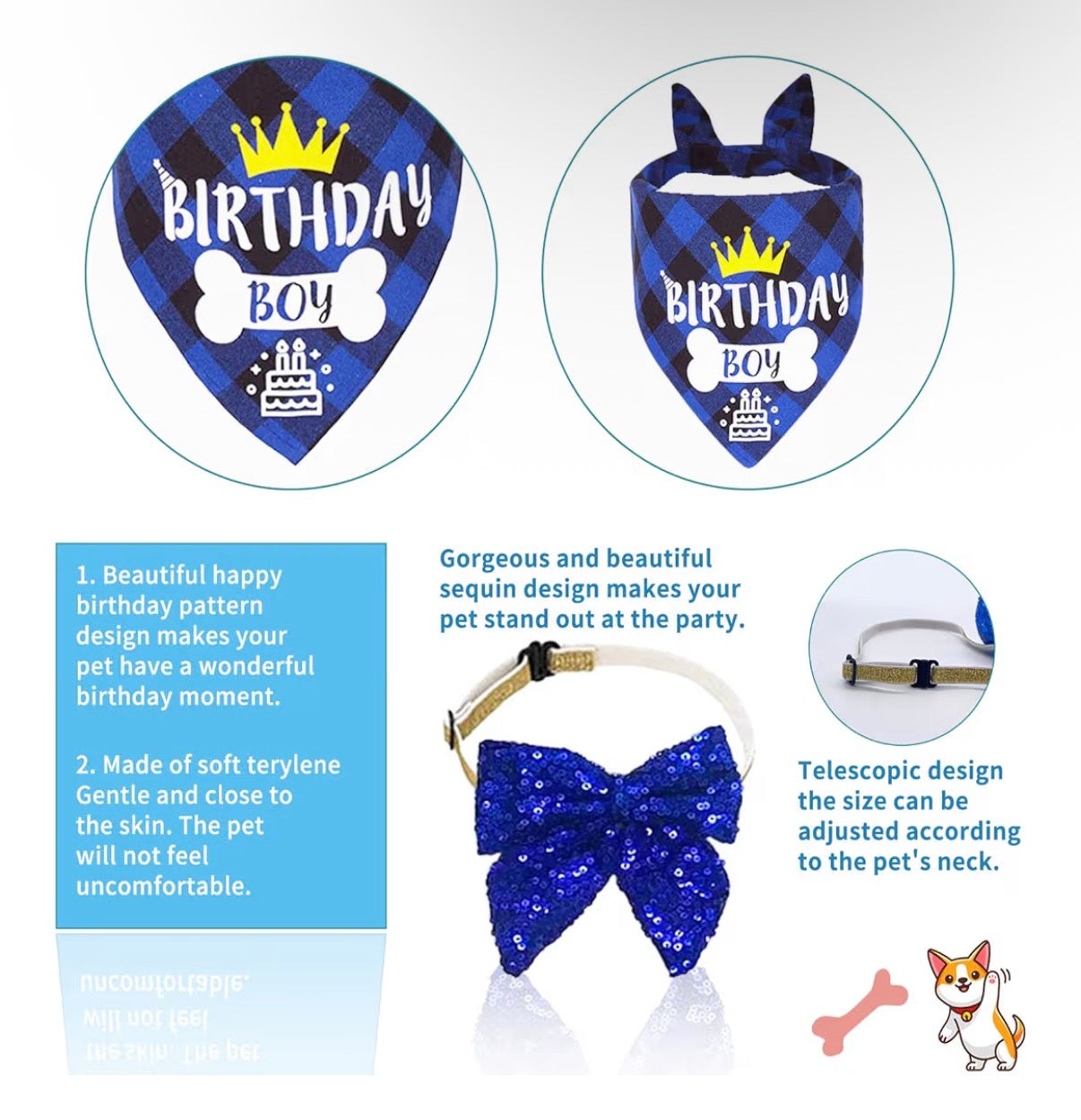 Birthday banner and bandana set!