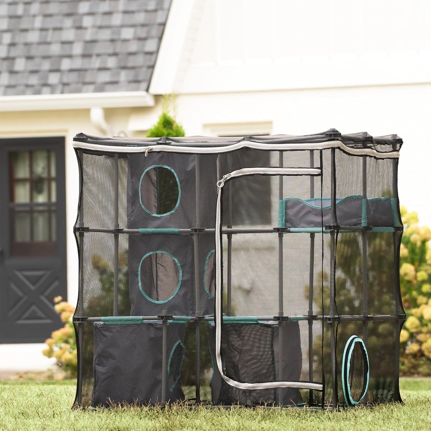 Kitty City Outdoor Catio Furniture and Play Kits for Cats, Outdoor Mega Kit