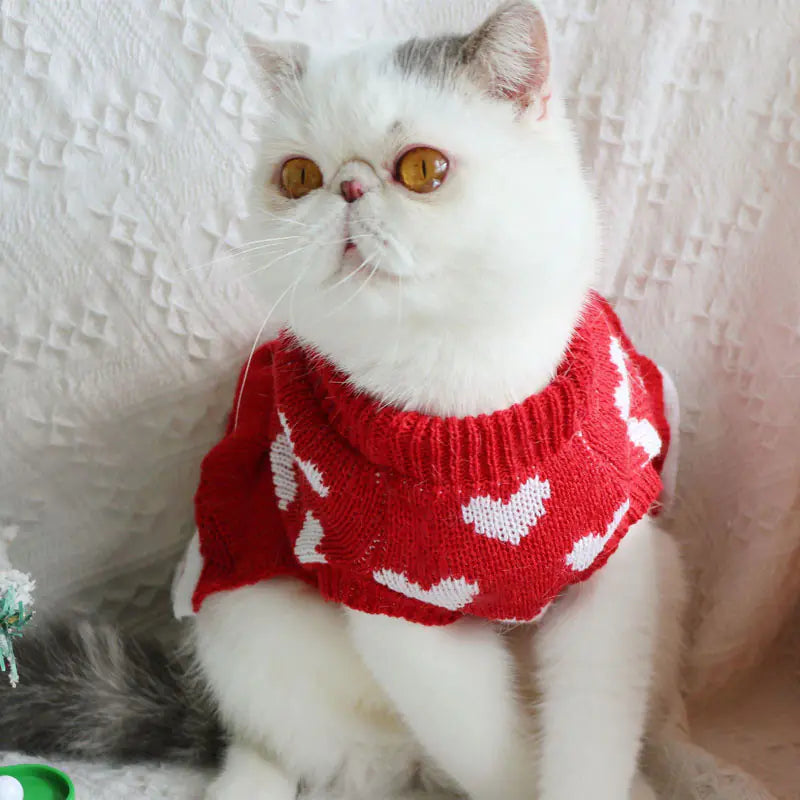 Heart Sweater for all size dogs and cats