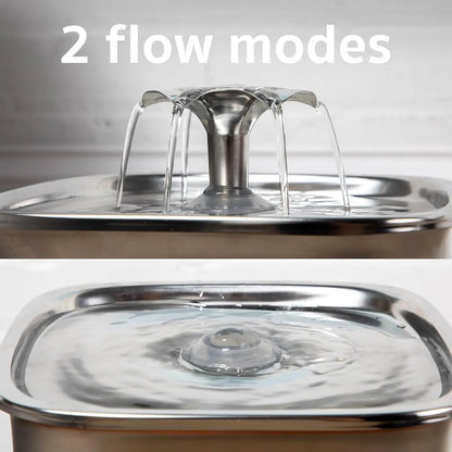 Stainless Steel Cat Water Fountain 95oz with 5-Stage Filtration & LED
