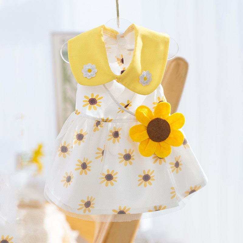Cute Mesh Strawberry Strap Dog Dress