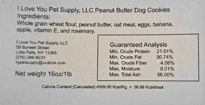 I Love You Pet Supply LLC Peanut Butter Dog Cookies