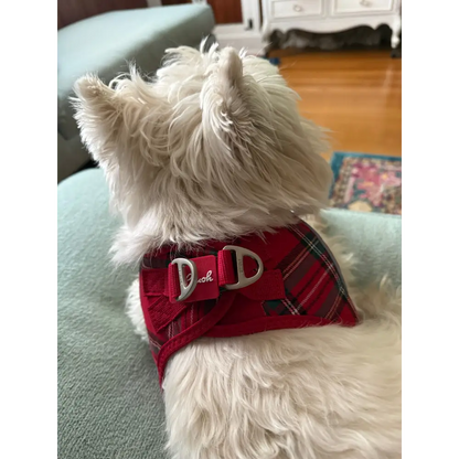 Plush Step In Harness Plaid Red