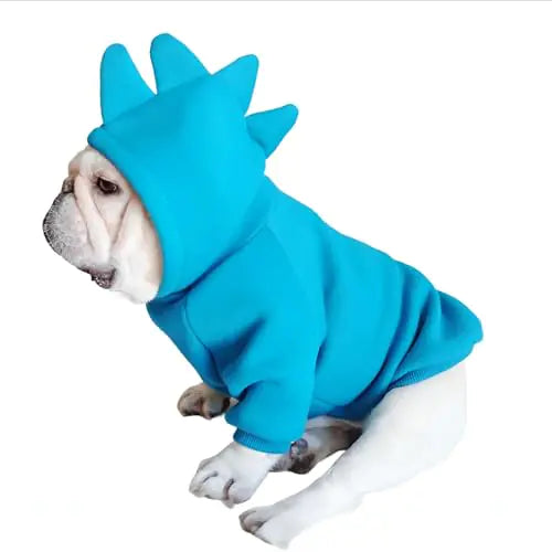 Frenchie Dinosaur Fleece Dog Hoodie