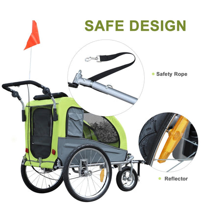 Pet Dog Bicycle Trailer Jogger with Suspension